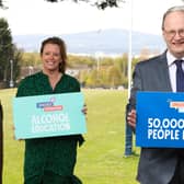 Education Minister, Peter Weir, and Claire Hutchinson, Corporate Relations Manager at Diageo