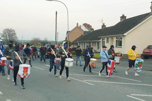 The protest parade in Markethill on Wednesday just past.