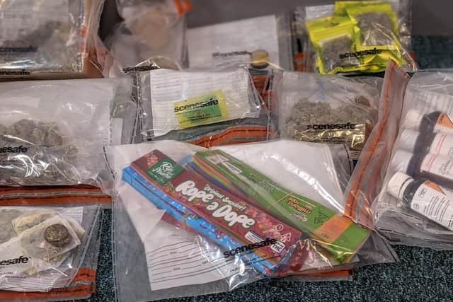 Items seized by police in Carrickfergus.