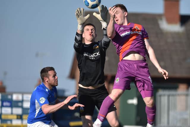 Glenavon and Linfield players will feature across the two post-split Danske Bank Premiership fixtures sections. Pic by Pacemaker