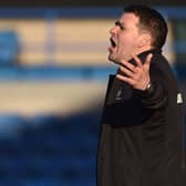 Linfield boss David Healy showing his frustration in the 3-2 defeat to Glenavon on Saturday. Pic by Pacemaker.