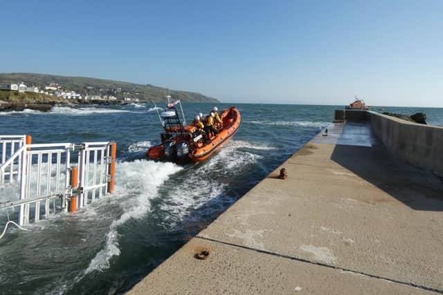 Red Bay lifeboat launching on the callout