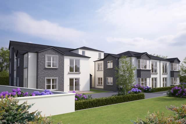 CGI design images of the homes for independent older people in which will be situated on Fir Park, Broughshane