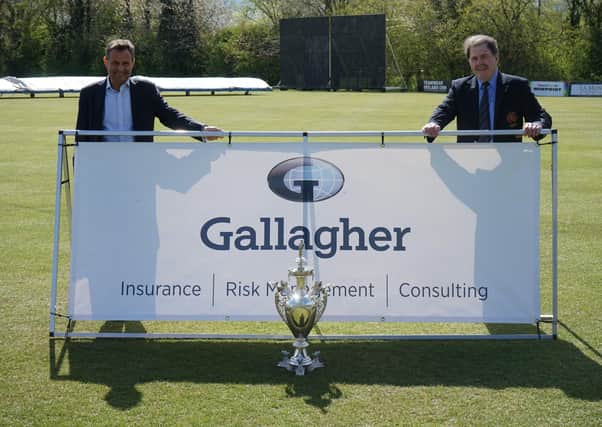 Shane Matthews (left) of Gallagher and Roger Bell of NCU.
