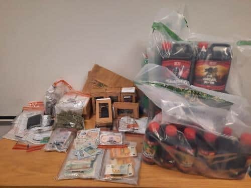Drugs seized by police during the operation.