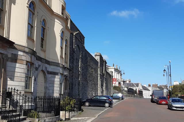 The road with Downpatrick Courthouse, the old goal and Downpatrick Cathedral. Picture: Darryl Armitage
