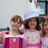 Smiles all round from these three young ladies at the Ballycarry Royal wedding celebrations in 2011.  INLT 18-774-BM
