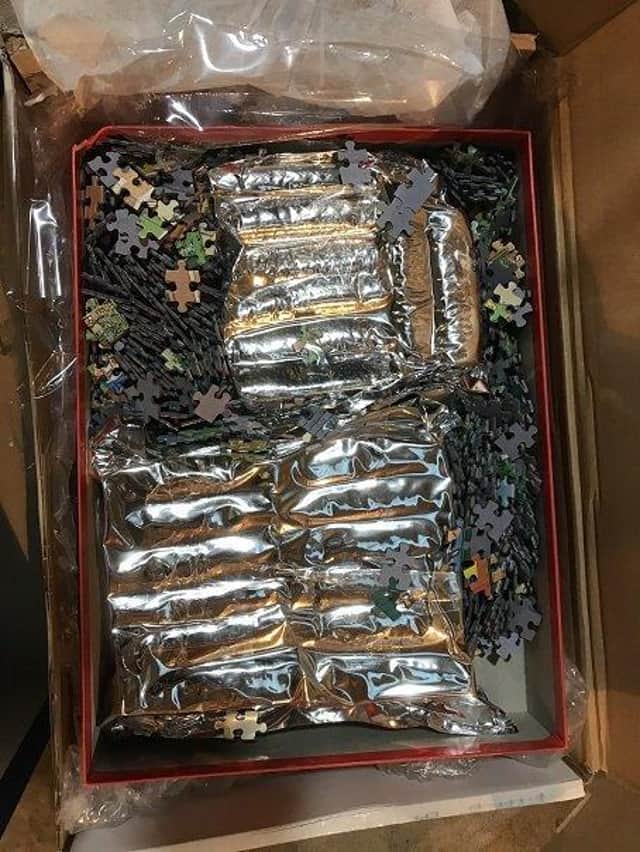 Drugs hidden inside a jigsaw puzzle