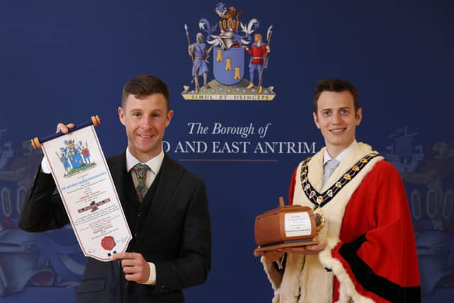 World Superbike racing champion Dr Jonathan Rea MBE has been conferred with the Freedom of the Borough at a special ceremony held by Mid and East Antrim Borough Council.