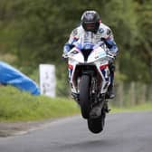 Guy Martin on the Tyco BMW on his last appearance at the Armoy Road Races in 2015.