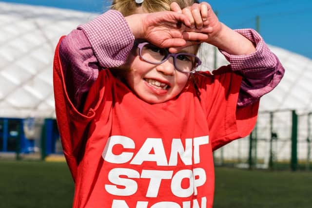 Special Olympic athlete Sophia Sloan, aged 6, is pictured recent launch of the Special Olympics Collection Day fundraising appeal