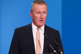 Finance Minister Conor Murphy pictured at a press conference in Parliament Buildings, Stormont. Credit: Pacemaker