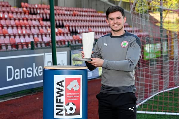Cliftonville striker Michael McCrudden was the Danske Bank player of the month for April. Picture by Stephen Hamilton/Presseye