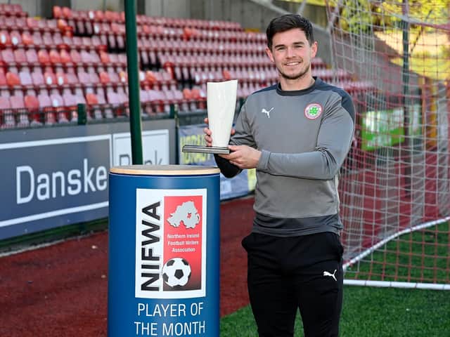 Cliftonville striker Michael McCrudden was the Danske Bank player of the month for April. Picture by Stephen Hamilton/Presseye