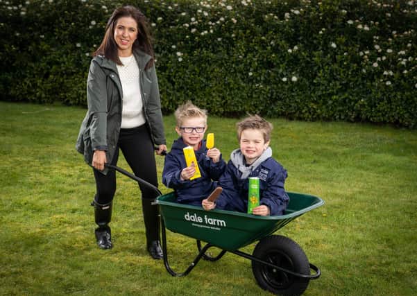 Influencer and mum Caroline O’Neill with her sons Pearse (age 6) and Darragh (age 5), who rose to fame last year after a video of his busy farming chat went viral, are helping launch Dale Farm’s ‘Good things happen to Good people’ campaign, a six-week acts of kindness campaign. Who would YOU nominate in Coleraine and Ballymoney?