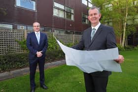 Minister Poots is pictured with CAFRE Director Martin McKendry at Greenmount Campus, Co.Antrim
