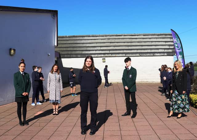 Pupils and staff welcomed Hayley Agnew to New-Bridge Integrated College
