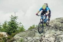 Mountain biker in action in Davagh Forest.