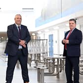 David Savage (left), new Governor at Maghaberry Prison, is pictured with Ronnie Armour, Director General of the Northern Ireland Prison Service. Picture: Michael Cooper