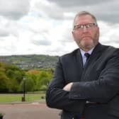 Pacemaker Press 17/05/2021:The Ulster Unionist Party held a Press Conference (Monday 17 May) at Parliament Buildings, Stormont in Belfast. Upper Bann MLA Doug Beattie has been elected as the new leader of the Ulster Unionist Party (UUP). Mr Beattie was the only candidate to run for the top post in the party. 
Picture By: Arthur Allison.