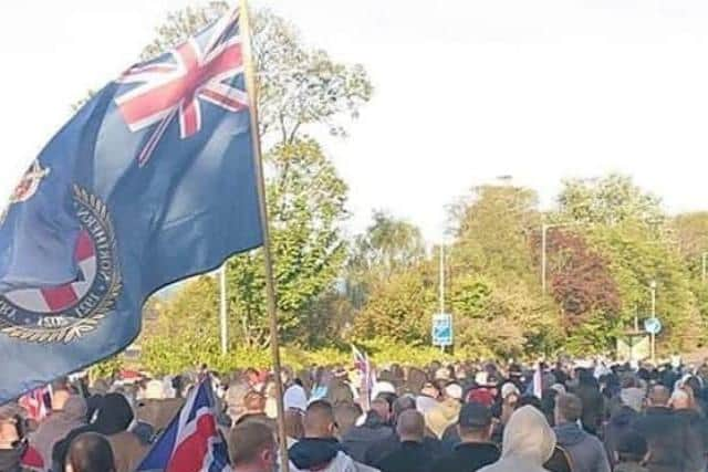 The parade made its way down the Station Road.