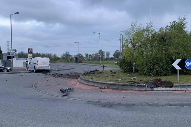 PSNi picture of the scene of this morning's crash at Clonoe.