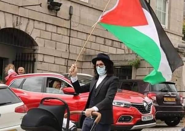 Councillor Garath Keating was in Armagh city for a pro-Palestinian vigil on Saturday