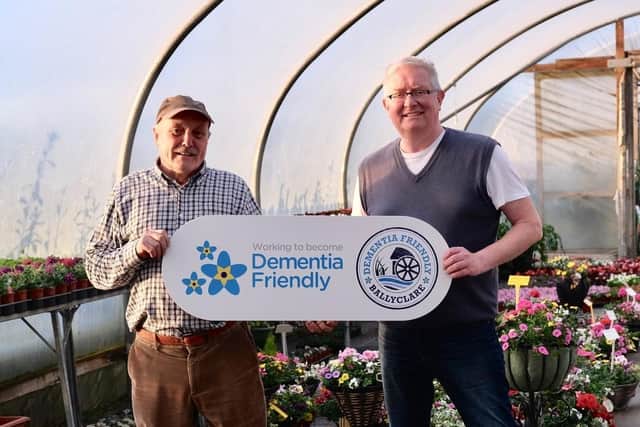 Ian Bingham of Bingham’s Plant Nursery in Ballyclare and Independent Councillor Michael Stewart..