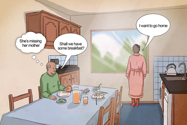 One of the illustrations on the new app: Helpful response when asking for family