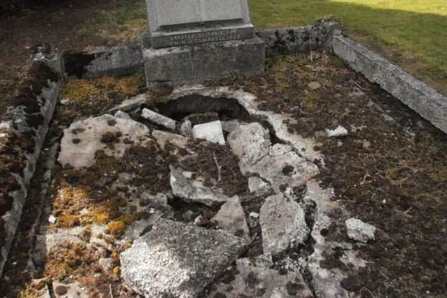 Vandals wreck graves in an historic cemetery in Lurgan.