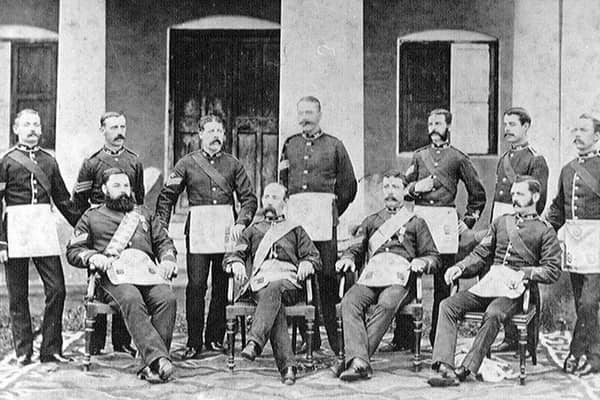Members of the 37th (North Hampshire) Regiment's non-commissioned officers' Masonic Lodge, India, 1880 (circa). Picture: National Army Museum (https://www.nam.ac.uk/)