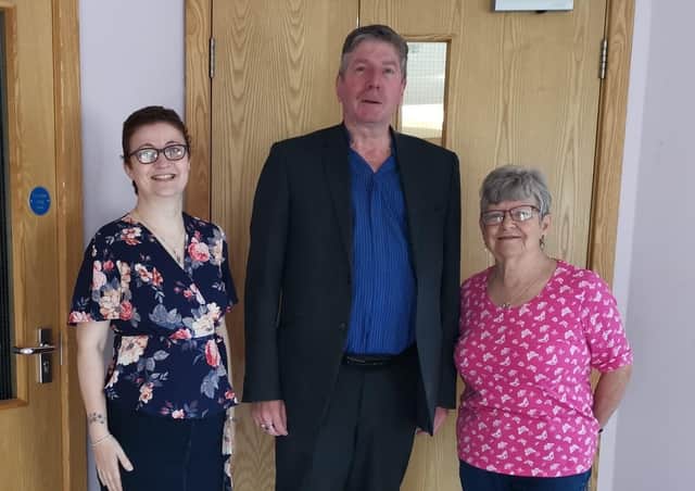 Emma Davis, Rev Alan Craig and Wilma Anderson have been working hard to get the Lisburn Uniform Bank up and running