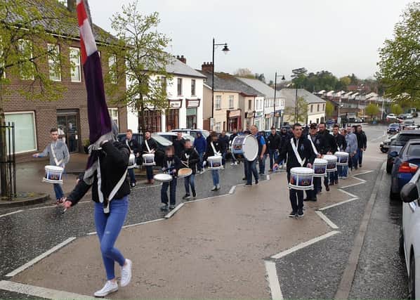 Markethill Protestant Boys Flute Band on parade in the village on May 3.