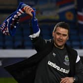 Linfield boss David Healy during Friday’s Irish Cup celebrations. Pic by Pacemaker.