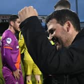 Linfield boss David Healy following the final whistle in Coleraine. Pic by Pacemaker.