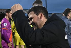 Linfield boss David Healy following the final whistle in Coleraine. Pic by Pacemaker.