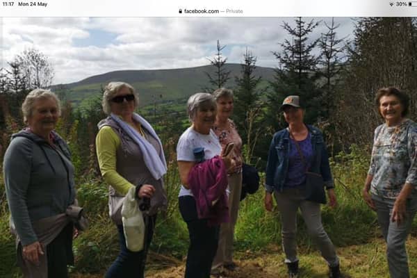 Pictured are members of Sperrin u3a walking group pre-pandemic autumn 2019 at Eagles Rock Trail, Moydamlaght Foretst. Members are hoping walks will recommence this autumn.