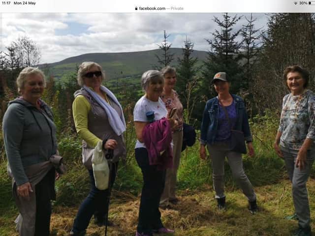 Pictured are members of Sperrin u3a walking group pre-pandemic autumn 2019 at Eagles Rock Trail, Moydamlaght Foretst. Members are hoping walks will recommence this autumn.