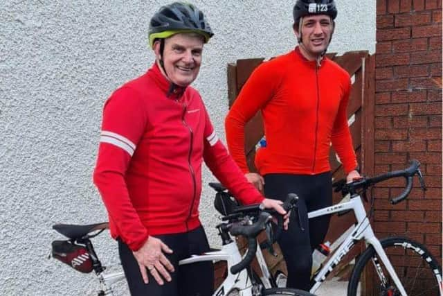 Danny McStravock (left) and Sammy Lupari with their bikes.