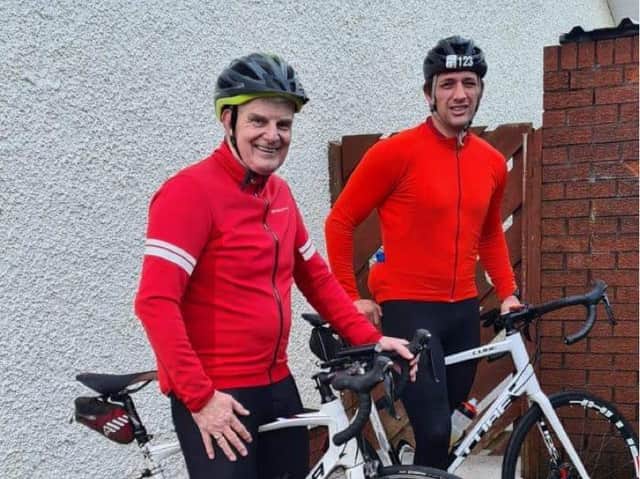 Danny McStravock (left) and Sammy Lupari with their bikes.