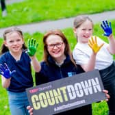 RSPB NI's Sara McCracken with her daughters as they 'canvas' for nature by Katrina Taggart