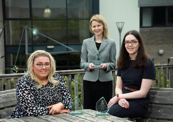 Pictured from Left to Right - Choice Housing winners: Catriona McCann, Inspirational Young Housing Professional, Siobhan McCrystal, Best Housing Story for 'Step Down Care at the Banks' and Julie Fleming,  Excellence in Championing Equality and Diversity