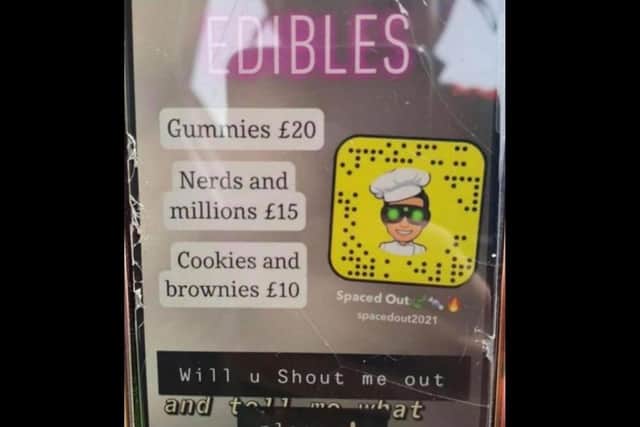 Child received Snapchat message offering drugs for sale disguised as sweets.