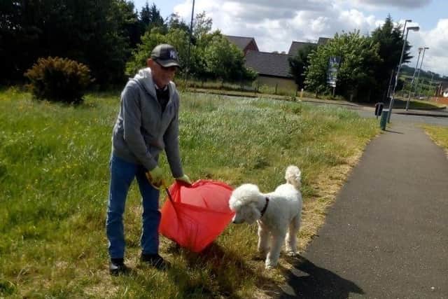 Abe with his dog, Bobby.