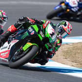 Jonathan Rea finished third in the opening World Superbike race of the weekend at round two of the championship at Estoril in Portugal.