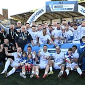 Linfield celebrate with the Gibson Cup. Pic by Pacemaker.