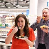 Pictured taste testing some of the sushi is JP McShane, M&S Lisburn Store Manager and Lynsey Weir, Store Liaison Manager.