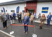The Mayor, councillor Peter Johnston, officially opening the Sandy Bay Centenary Pavilion.