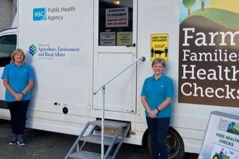 Look out for Helen McAuley, Senior Nurse and Christina Faulkner, Co-ordinator in the Farm Families Health Checks van at Armoy Mart