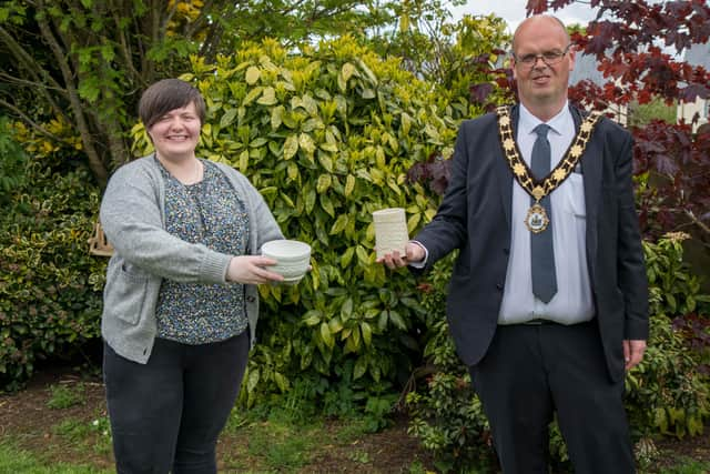 Cllr Jim Montgomery and Ruth Moxen.